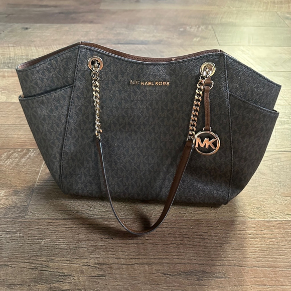 Women's Michael Kors Tote Bag Brown Medium - Picture 2 of 7